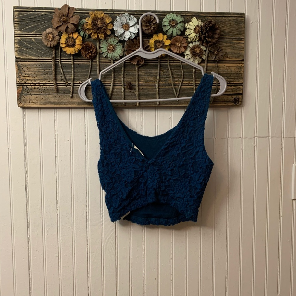 Blue Designed Tank Top
